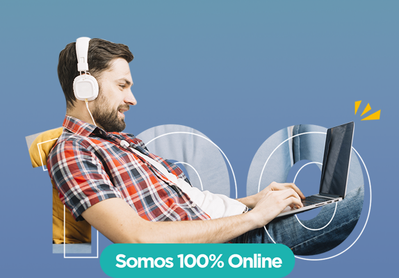 Chico joven estudia online